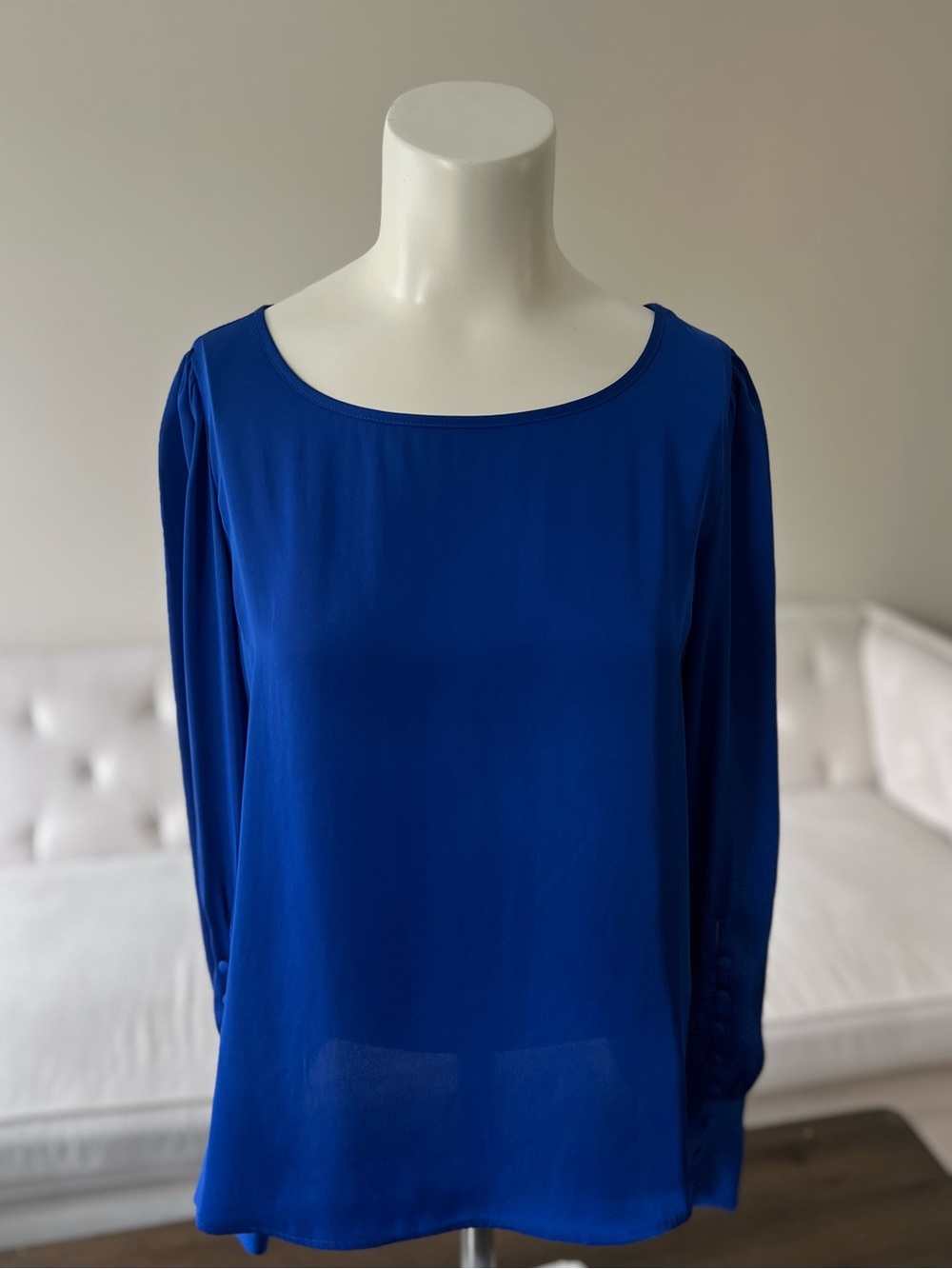 Express Women’s Blouse - Small - Royal Blue Long Sleeve Top